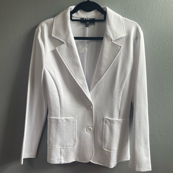 NWOT MF Designs Hamsa fitted two button white silver sequin blazer. Size X-Small - Picture 2 of 9